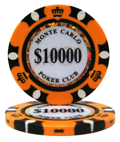 Orange Monte Carlo Poker Chips - $10,000