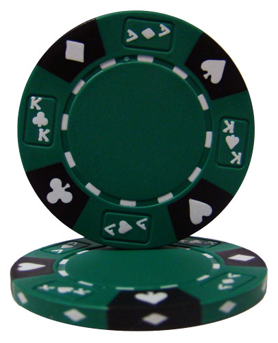 Green Ace King Suited Poker Chips