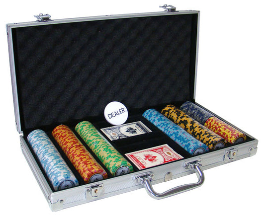 300 Monte Carlo Poker Chips with Aluminum Case