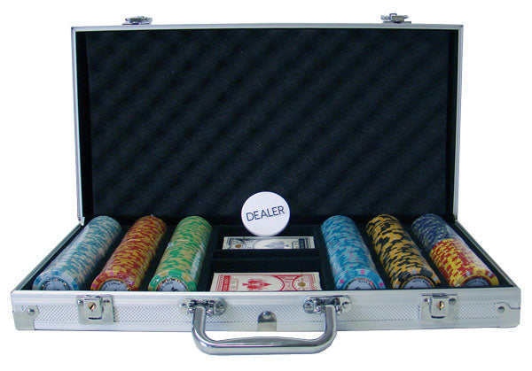 300 Monte Carlo Poker Chips with Aluminum Case