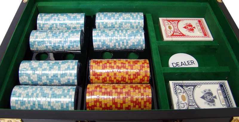 500 Monte Carlo Poker Chips with Hi Gloss Case