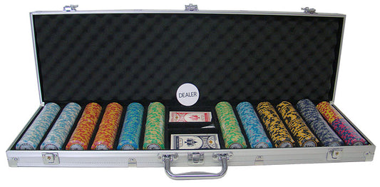 600 Monte Carlo Poker Chips with Aluminum Case
