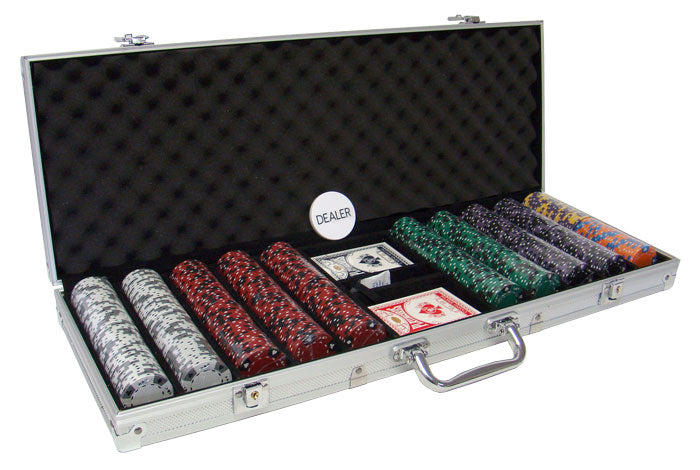 500 Ace King Suited Poker Chips with Aluminum Case