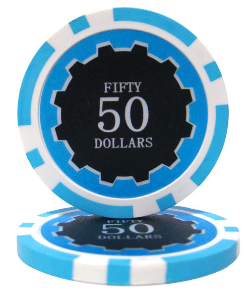 Light Blue Eclipse Poker Chips - $50