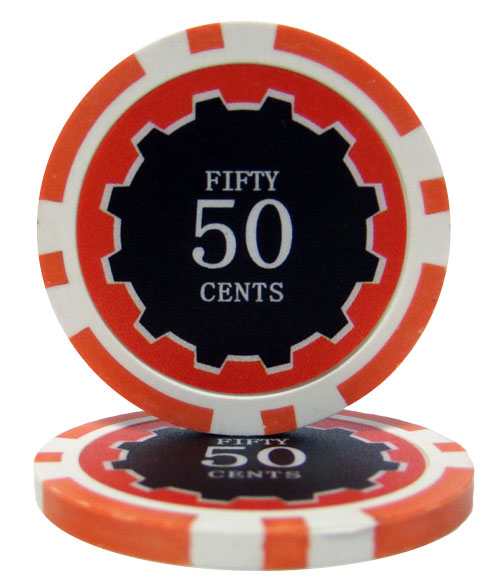 Orange Eclipse Poker Chips - $0.50