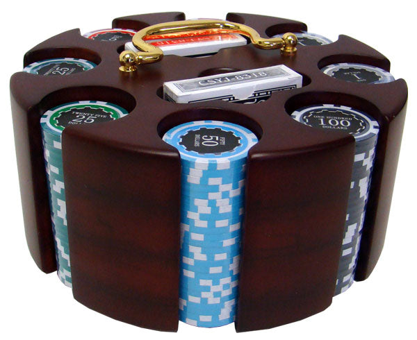 200 Eclipse Poker Chips with Wooden Carousel