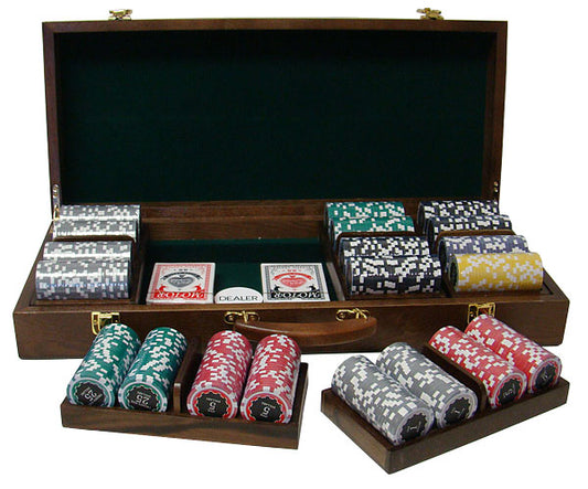 500 Eclipse Poker Chips with Walnut Case