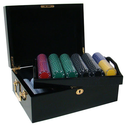 500 Suited Poker Chips with Mahogany Case