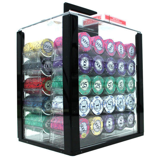 1000 Scroll Poker Chips with Acrylic Carrier