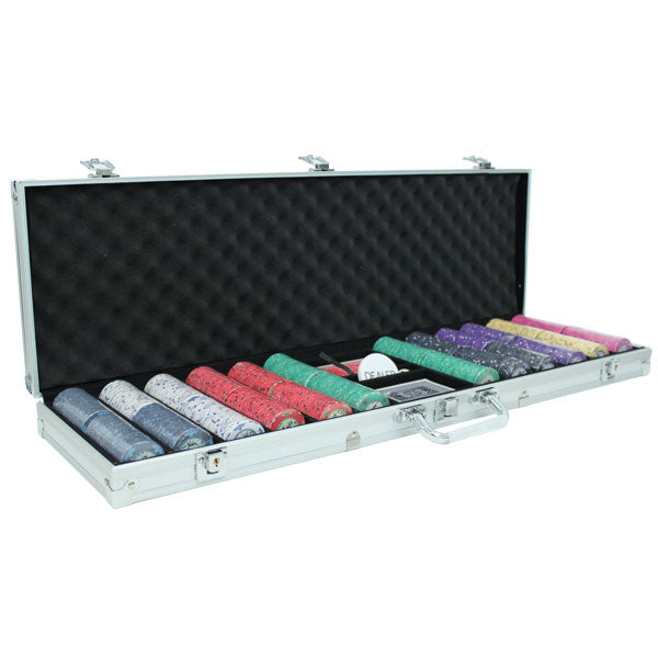 600 Scroll Poker Chips with Aluminum Case