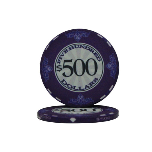 Purple Scroll Poker Chips - $500