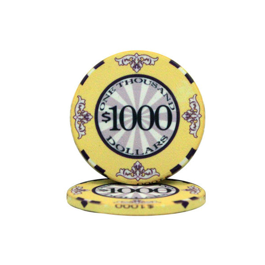 Yellow Scroll Poker Chips - $1000