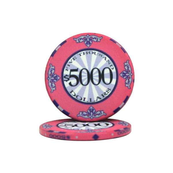 Pink Scroll Poker Chips - $5000