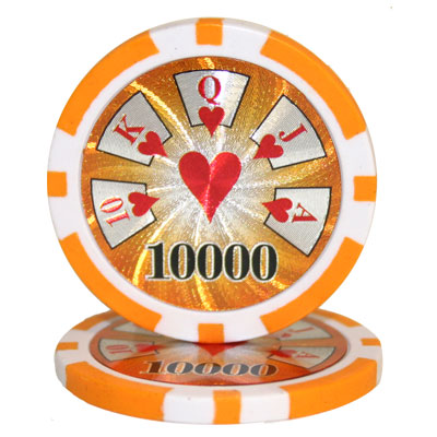Orange Hi Roller Poker Chips - $10,000