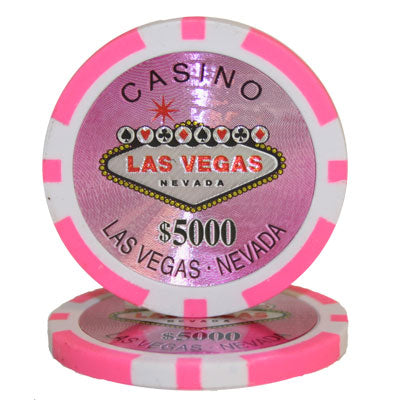Pink Las Vegas Poker Chips - $5,000