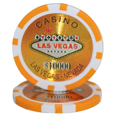 Orange Las Vegas Poker Chips - $10,000
