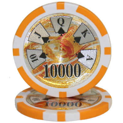Orange Ben Franklin Poker Chips - $10,000