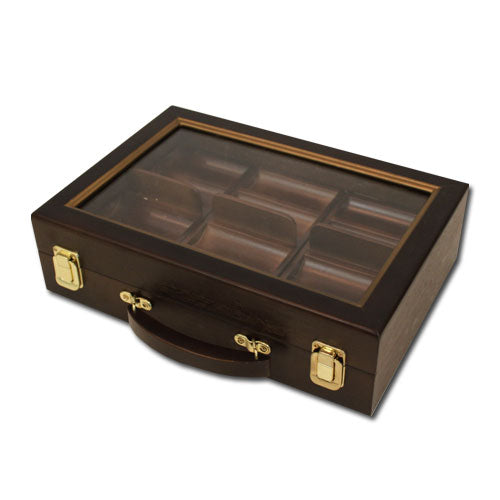 300 Piece Walnut Case with Transparent Lid