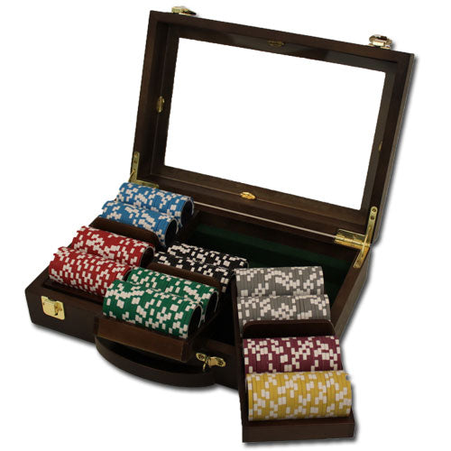 500 Las Vegas Poker Chips with Walnut Case