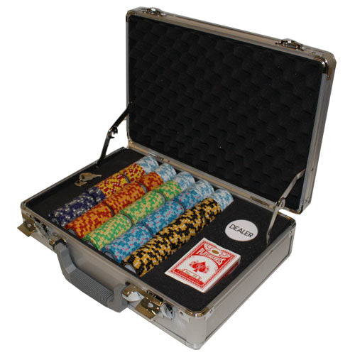 300 Monte Carlo Poker Chips with Claysmith Aluminum Case