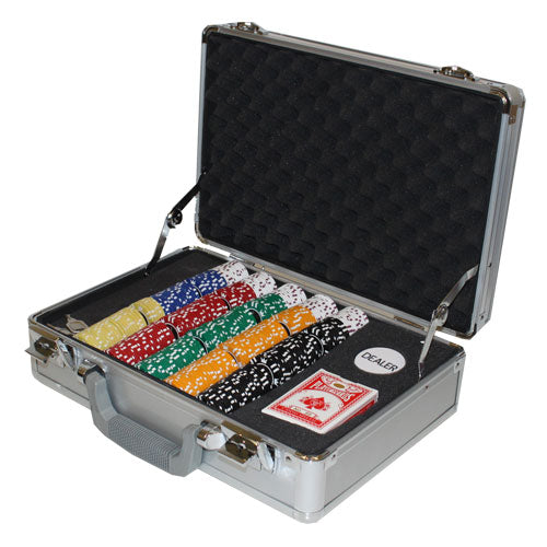 300 Coin Inlay Poker Chips with Claysmith Aluminum Case