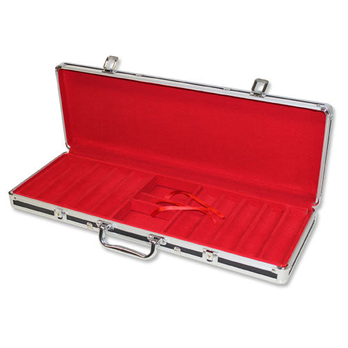 500 Piece Black Aluminum Case with Red Interior