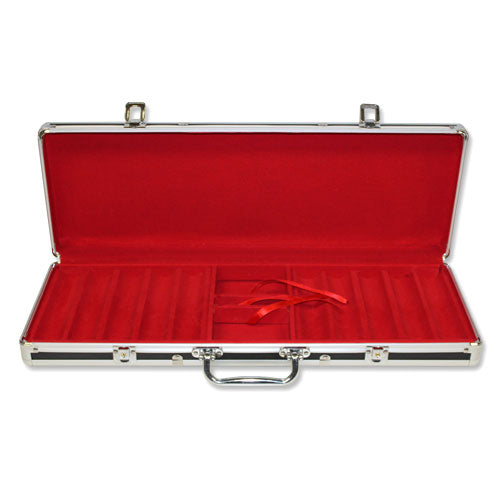 500 Piece Black Aluminum Case with Red Interior