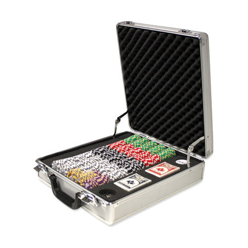 500 Two Stripe Twist Poker Chips with Claysmith Aluminum Case