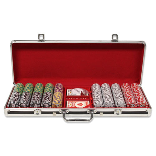 500 Ben Franklin Poker Chips with Black Aluminum Case