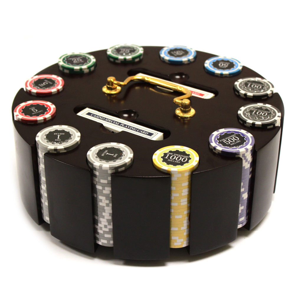 300 Eclipse Poker Chips with Wooden Carousel