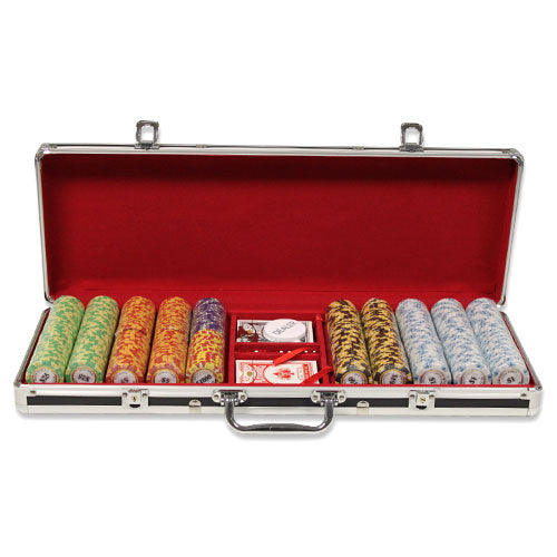 500 Monte Carlo Poker Chips with Black Aluminum Case