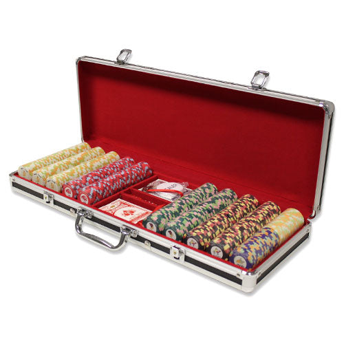 500 Nile Club Poker Chips with Black Aluminum Case