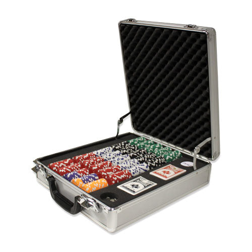 500 Striped Dice Poker Chips with Claysmith Aluminum Case
