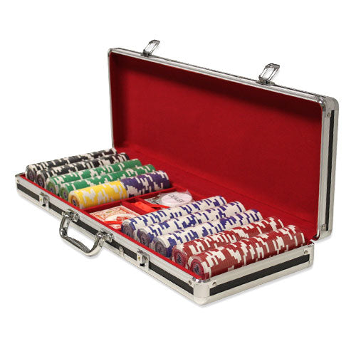 500 Tournament Pro Poker Chips with Black Aluminum Case