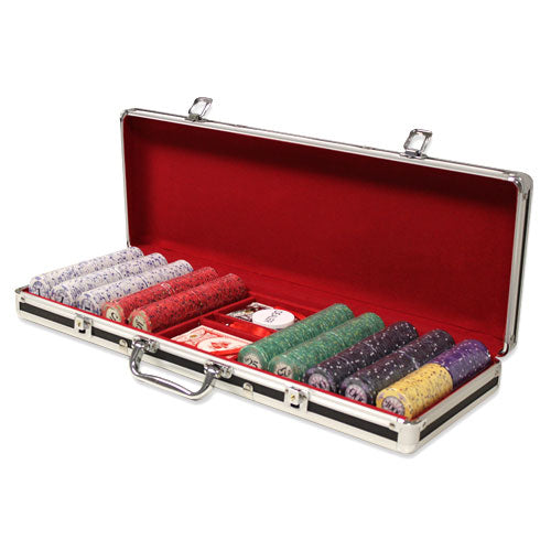500 Scroll Poker Chips with Black Aluminum Case