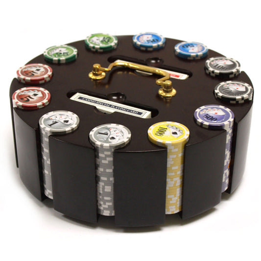 300 Yin Yang Poker Chips with Wooden Carousel