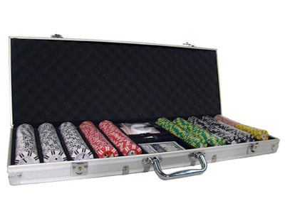 500 Two Stripe Twist Poker Chips with Aluminum Case