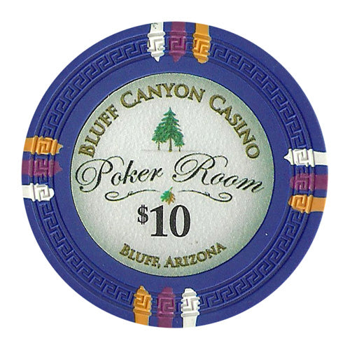 Dark Blue Bluff Canyon Poker Chips - $10