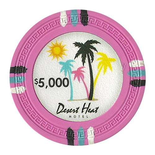 Pink Desert Heat Poker Chips - $5,000