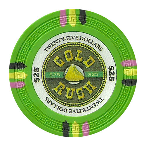 Green Gold Rush Poker Chips - $25