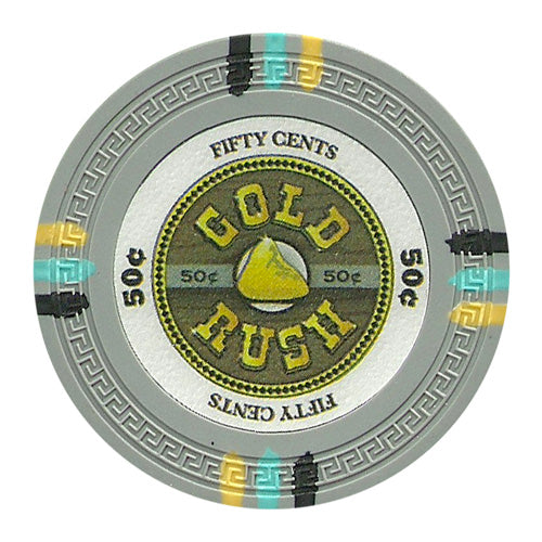 Gray Gold Rush Poker Chips - $0.50