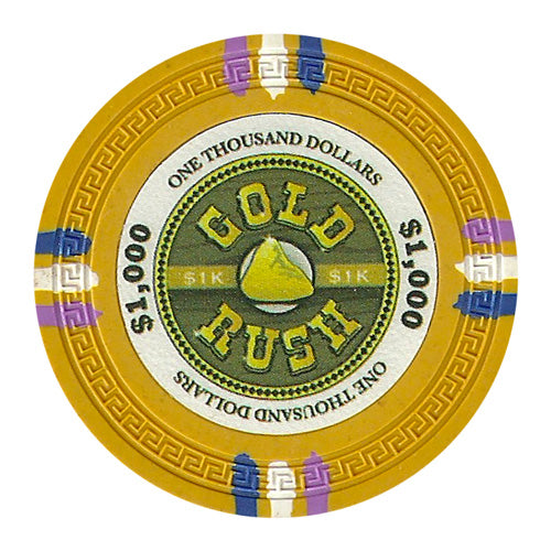 Yellow Gold Rush Poker Chips - $1,000