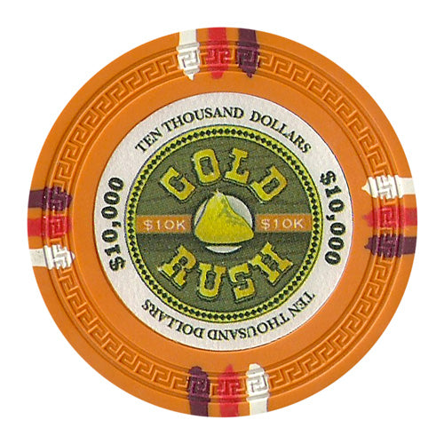 Orange Gold Rush Poker Chips - $10,000