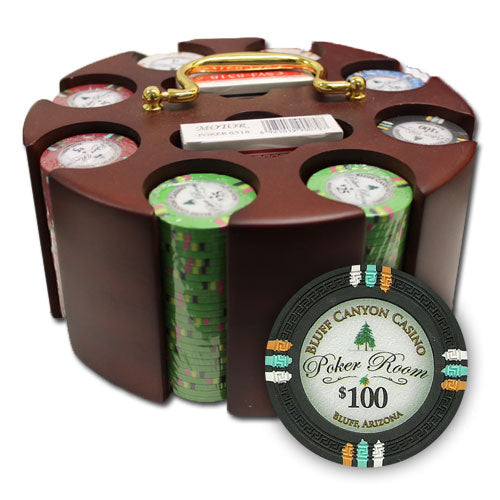 200 Bluff Canyon Poker Chips with Wooden Carousel