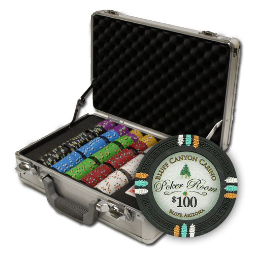 300 Bluff Canyon Poker Chips with Claysmith Aluminum Case