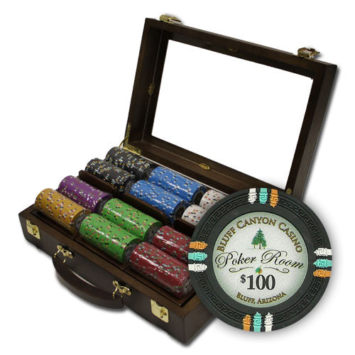 300 Bluff Canyon Poker Chips with Walnut Case