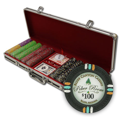 500 Bluff Canyon Poker Chips with Black Aluminum Case