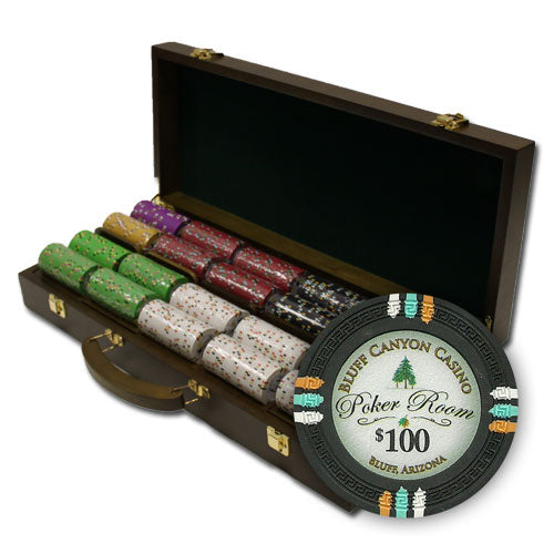 500 Bluff Canyon Poker Chips with Walnut Case