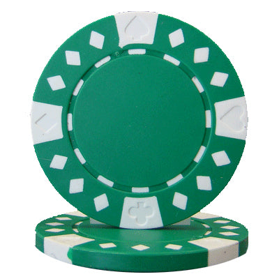 Green Diamond Suited Poker Chips