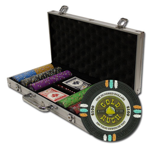 300 Gold Rush Poker Chips with Aluminum Case